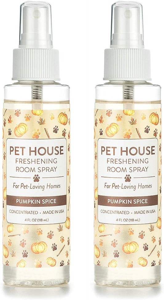 One Fur All Pet House Freshening Room Spray - Pumpkin Spice Pack of 2 - Concentrated Air Freshener - Non-Toxic & Pet-Friendly Air Freshener - Pet Odor Eliminator Room Spray