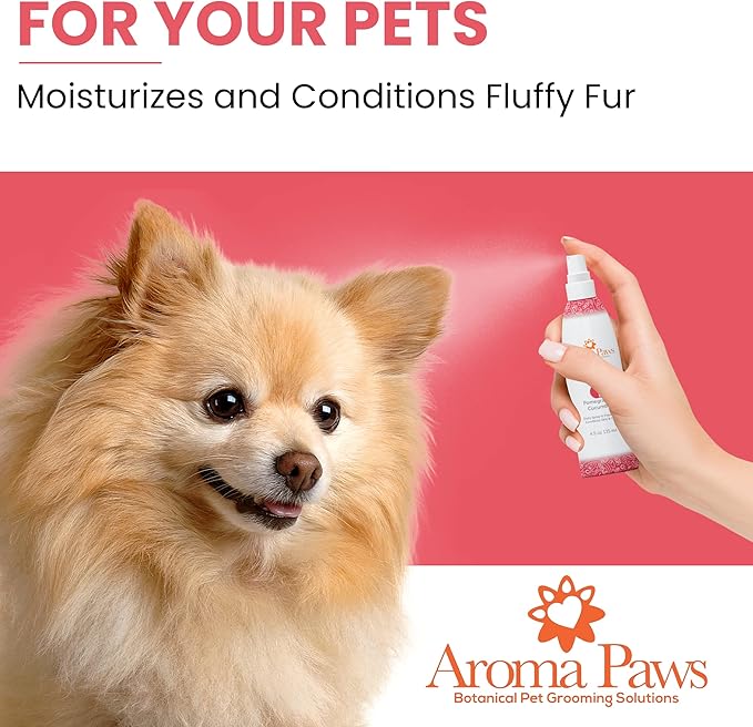 Scented Dog Coat Spray – Cleansing, Conditioning, Moisturizing – Toxin Free, Healthy Ingredients – Aromatic Grooming Puppy Spray – Loosens Knots, Tangles – 4.5 Oz., Pomegranate Cucumber