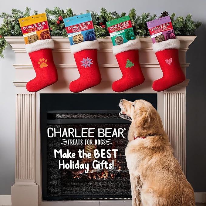 Charlee Bear Dog Treats Small Dogs Training Treats, Crunchy Low Calorie Grain Free Dog Treats, USA Made, Best for Small-Medium Breeds, Puppy Training Treats, Chicken, Pumpkin, Apple, 2 Pack, 8oz Each