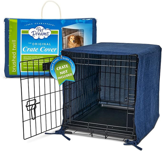 Pet Dreams Dog Crate Cover, Breathable, Dog Kennel Cover, Single Door, Dog Cage Covers for Dog Crates, Fabric Dog Crate Covers (Fits iCrates 18, 24, 30, 36, 42, 48 inches)