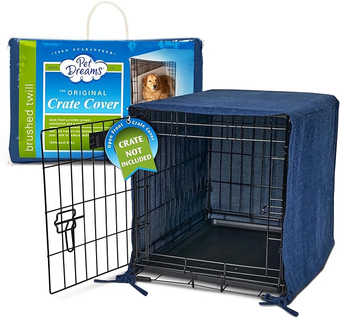 Pet Dreams Dog Crate Cover, Breathable, Dog Kennel Cover, Single Door, Dog Cage Covers for Dog Crates, Fabric Dog Crate Covers (Fits iCrates 18, 24, 30, 36, 42, 48 inches)