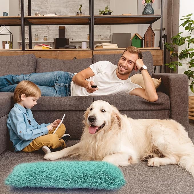 Mity rain Dog Pillow, Dog Calming Pillow for Anxiety Relive, Double Side Long Pillow for Large and Medium Dogs Joint Relief Sleeping Improve, Pet Calming Toy Blue