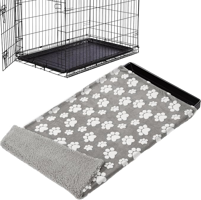 BALAPET Washable Dog Crate Pan Cover, Soft Plush Velvet Liner for Dog Crate Tray Fitted Cover for Pet Crate Pan 49 x 30 Inch,Reusable Pan Cover Only(49.2x30.7in)