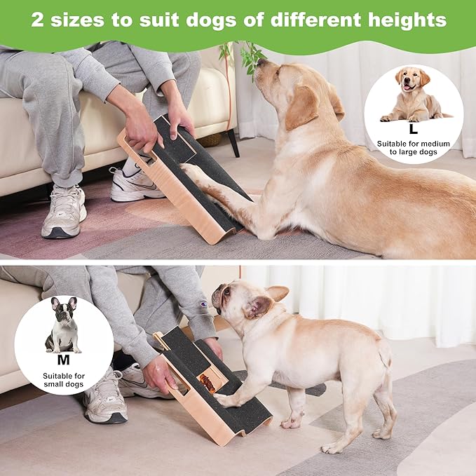 M-Shaped Dog Scratch Pad for Nails with Treat Box, Dog Nail Scratch Board for Large Dogs, Dog Nail File Toy and Shorten Dog’s Side Nail Easier (with Treat Box, XL)