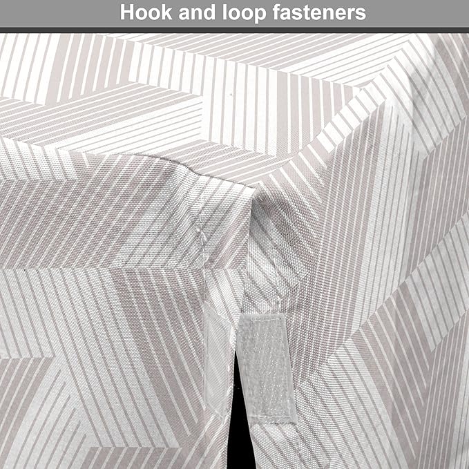 Ambesonne Modern Dog Crate Cover, Illustration of Diagonal Stripes Forming Geometric Shapes in Greyscale, Easy to Use Pet Kennel Cover for Medium Large Dogs, 48 Inch, Pale Taupe and White