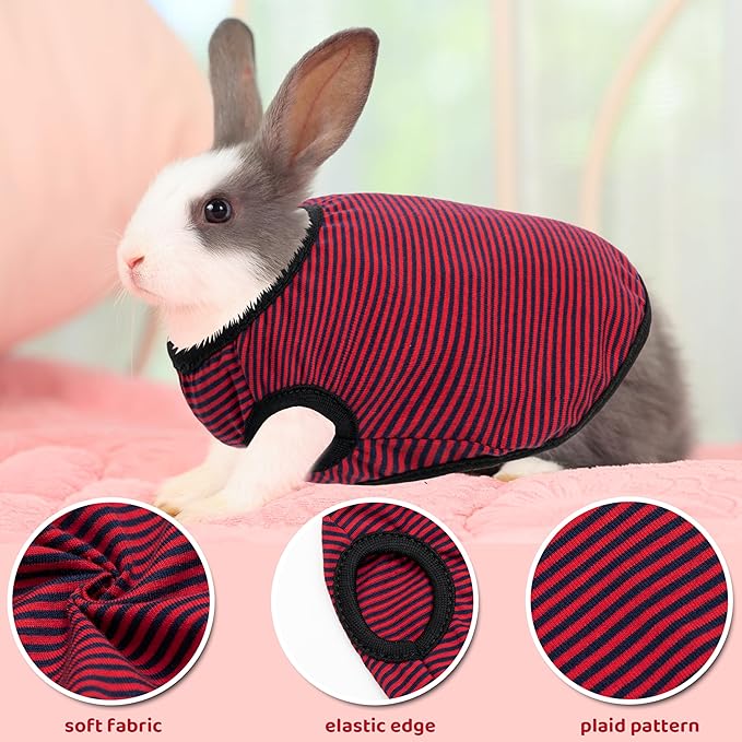 Guinea Pig Clothes - 2 Pack Cute Small Animal Vest Clothes for Rat Rabbit Chinchilla Ferret Kitten Chihuahua - Soft Breathable T-Shirt Pet Costume
