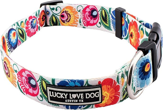 Lucky Love Dog - Adjustable Dog Collar with Easy Click Buckle for Small to Large Dogs, Durable, & Comfortable Collar for Male & Female Dogs, Pet Collar for Puppies & Adult Dogs - Ladybird, Small