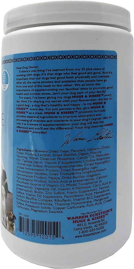 HUGS & KISSES Warren Eckstein's Four-in-One Dog Vitamin Mineral Supplement Treats