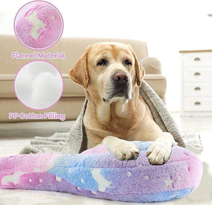 MABOZOO Question Mark Dog Pillow, Pet Pillow Glow in The Dark for Dogs and Cats, Question Shaped Dog Neck Pillow Calming Pillow Pet Calming Toy for Joint Relief Sleeping Improve (Colorful, L)
