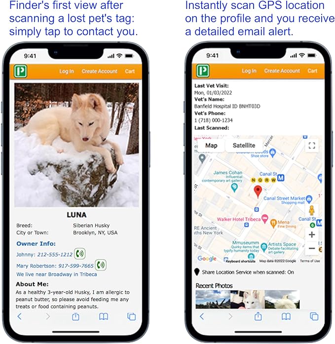 Premium NFC & QR Code Smart Dog ID Tag - Easy Scanning, Instant Profile Access, Real-Time Location Alerts(Rose Gold Paw)