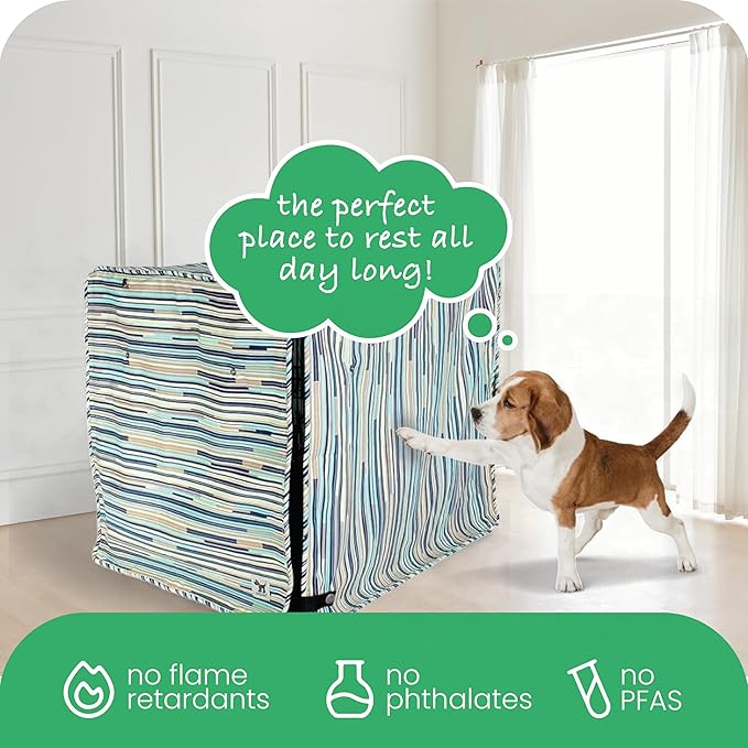 Molly Mutt I Don't Like Mondays Dog Crate Cover, 100% Cotton Canvas Cover with 2 Roll-Up Panels, Ideal for Dog or Cat Crate, Durable, Washable, and Free of Harmful Chemicals, 24" x 18" x 21"