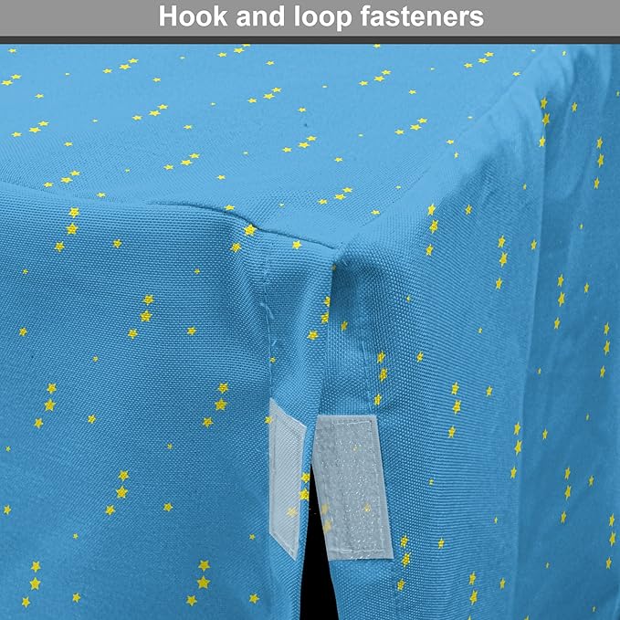 Lunarable Yellow and Blue Dog Crate Cover, Stars in The Sky Themed Vibrant Colored Celestial Pattern, Easy to Use Pet Kennel Cover for Cats & Medium Dogs, 30 Inch, Blue Yellow