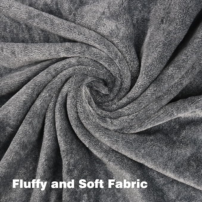 Onarway Dog Blanket Washable for Bed: Dog Blankets 78”x59” - Fluffy Soft Large Throw for Cat Puppy Kitten Dogs - Fleece Pet Blankets for Crate Couch Car and Indoor - Grey