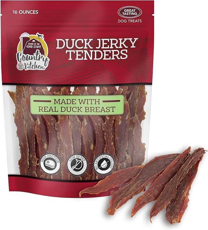 Duck Jerky Tender Dog Treats, High Protein, Low Fat, No Artificial Colors, 16 oz