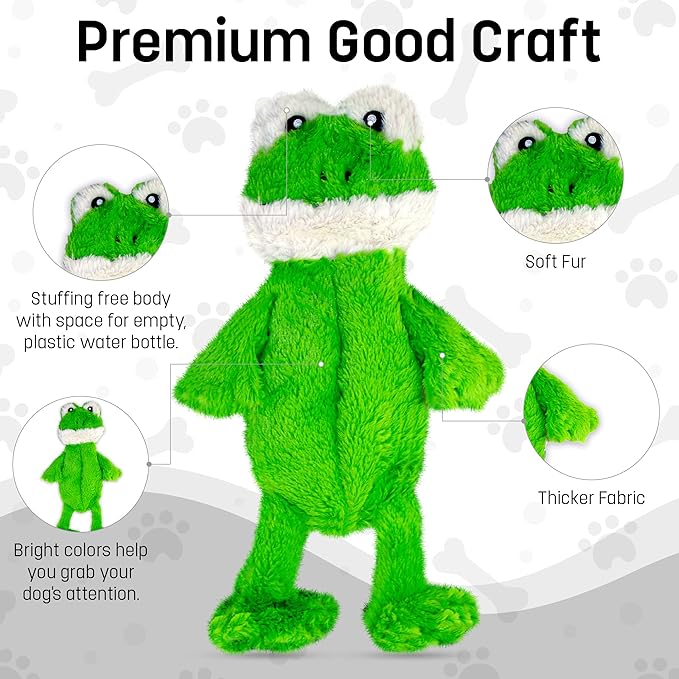 FGA MARKETPLACE Frog-Fox Flat NO Stuffing NO Squeak Plush Dog Toy, Funny Style Will Entertain Your Dog for Hours, Recommended for Small and Medium Dog 21 INCH Long