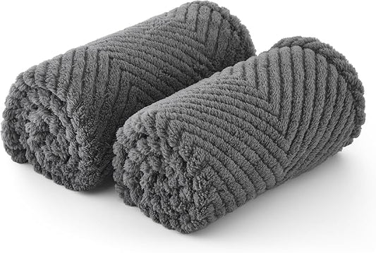 Bedsure 1 Pack 2 Dog Blankets for Small Dogs - 2pcs Washable Soft Fluffy Puppy Blanket with Premium 300GSM Coral Fleece, Cozy Cat Blankets for Indoor Cats, Fuzzy Pet Blanket for Kitten Doggy, Grey