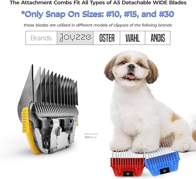 A Series Wide 25mm (1 inch) Metal Comb - Professional Dog Grooming Blades for Smooth Coat - Durable and Precise for Trimming and Finishing - Compatible with A Series Clippers