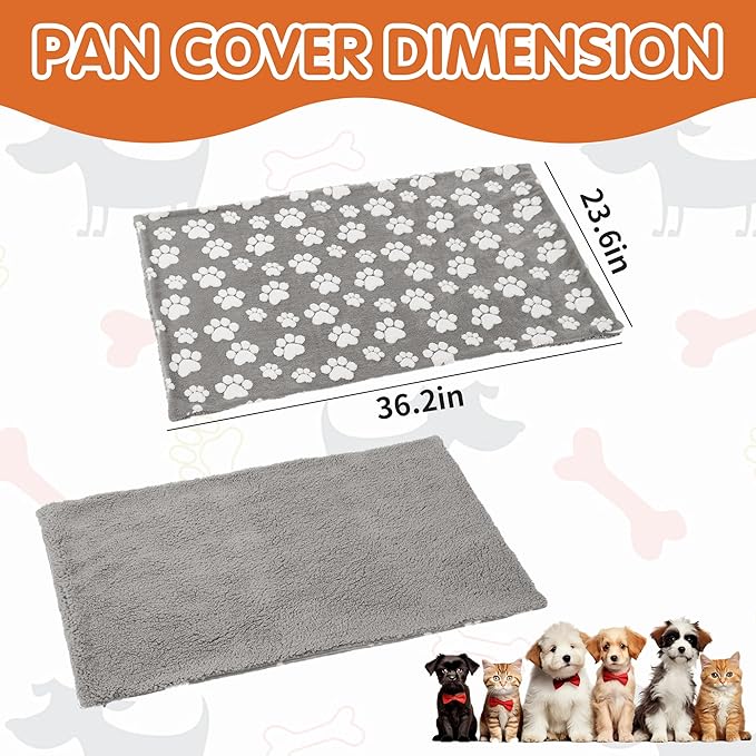 BALAPET Washable Dog Crate Pan Cover, Soft Plush Velvet Liner for Dog Crate Tray Fitted Cover for Pet Crate Pan 36 x 23 Inch,Reusable Pan Cover Only(36.2x23.6in)