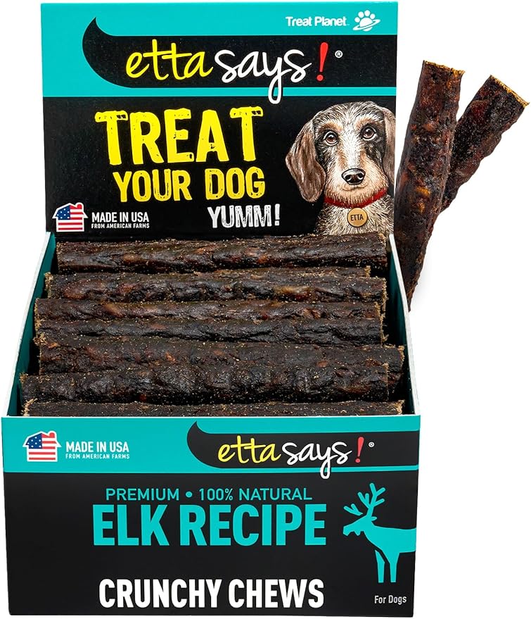 etta says! Premium Crunchy 4.5" Elk Dog Chews - Grain-Free Dog Treats, Good for Teeth, Easy to Digest - Made in The USA (36 Count Pack of 1)