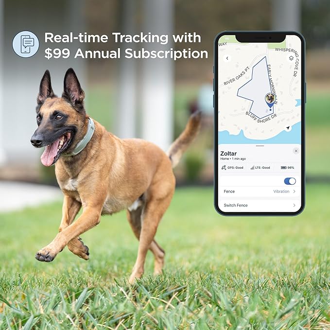 Invisible Fence GPS Dog Fence & Tracking Collar Bundle with Training Flags (White) & Treat Bag (Red), Wireless GPS Tracker Collar, for Medium & Large Dogs, Waterproof - 1 Year Subscription Included