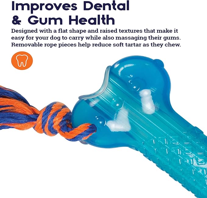 Petstages Orka Bone Royal Blue Treat-Dispensing Dog Chew Toy