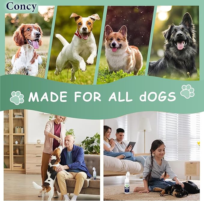 Concy Pet Paw Cleaner for Dogs Cats - No-Rinse Foaming Cleanser Silicon Brush Shampoo - Gentle, Effective Cat Dog Feet Cleaner Scrubber Unscented (5 oz)