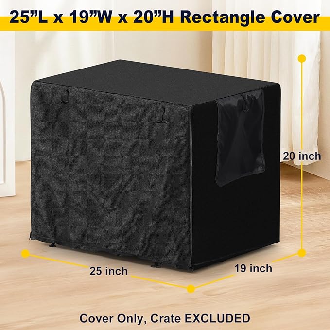 DEROFIT Dog Crate Cover for 25 Inches Wire Cage, 25L x 19W x 20H inch Heavy Duty Lattice Pet Kennel Covers for Small Metal Crate, Heavy Duty Oxford Fabric, Machine Wash
