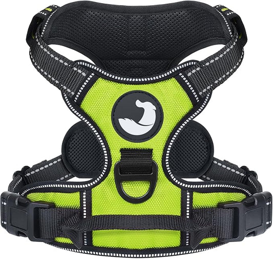 Joytale No Pull Dog Harness for Small Dogs, Reflective Pet Vest with Front Clip, Adjustable Soft Padded Harnesses with Easy Control Handle for Training and Walking, Green, S