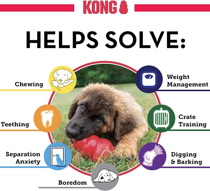 KONG Classic Stuffable Dog Toy - Fetch & Chew Toy for Dogs - Treat-Filling Capabilities & Erratic Bounce for Extended Play Time - Durable Natural Rubber Material - for Extra Small Dogs