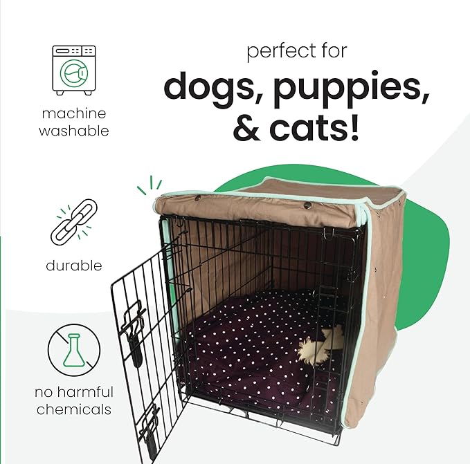 Molly Mutt Wild Horses Dog Crate Cover, 100% Cotton Canvas Cover with 2 Roll-Up Panels, Ideal for Dog or Cat Crate, Durable, Washable, and Free of Harmful Chemicals, 24" x 18" x 21"