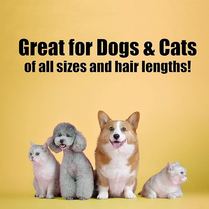 BarxBuddy Self Cleaning Slicker Brush for Dogs & Cats (Smooth & Gentle Bristles) Perfect Deshedding Tool For Long & Short Haired Dogs, Cats, Rabbits, and Other Pets Yellow