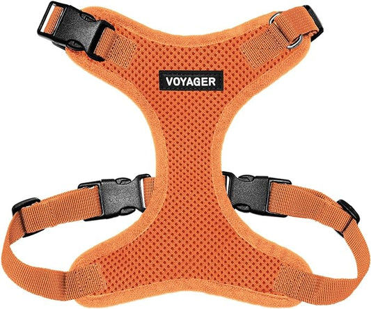 Voyager Step-in Lock Pet Harness - All Weather Mesh, Adjustable Step in Harness for Cats and Dogs by Best Pet Supplies - Orange, XS