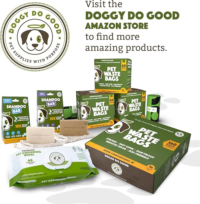 Doggy Do Good Deshedding Dog Shampoo Bar, Dog Soap Bar, Geranium & Citronella Shampoo for Dogs, Natural Dog Shampoo for Shedding Control, Hypoallergenic, Healthy Coat, Equals 30 oz Shampoo