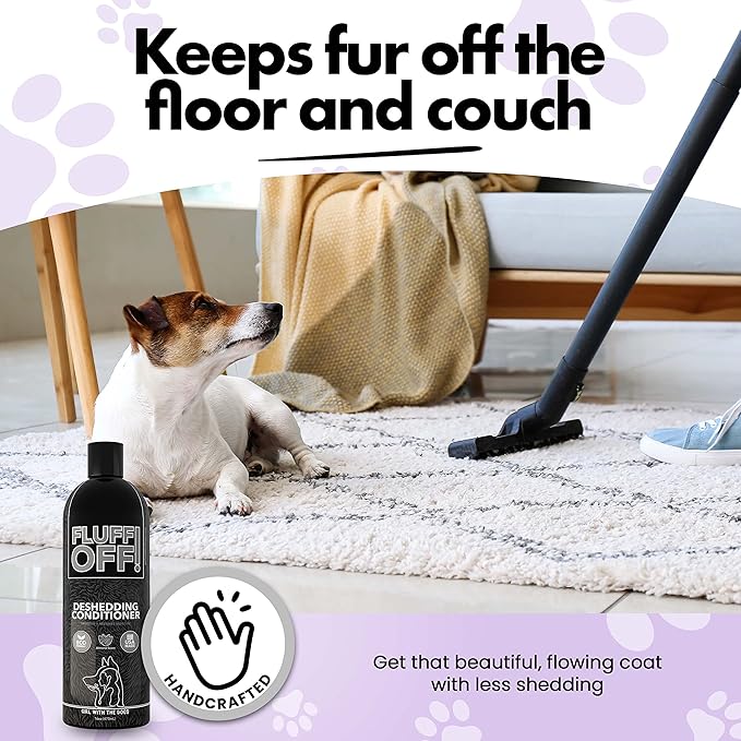 Fluff Off! by Girl With The Dogs, Natural Deshedding Dog & Cat Conditioner 16 Oz and Nasty Critter! Everyday Deep Cleaning Dog Shampoo 16 Oz