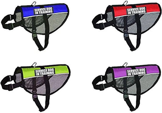 Service Dog in Training mesh Dog Vest Harness Cool Comfort. Purchase Comes with 2 Reflective Service Dog in Training pathces. Please Measure Your Dog Before Ordering