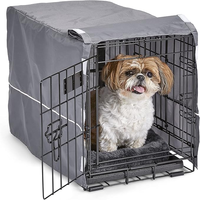 New World Dog Crate Comfort Kit by, Matching Dog Crate Cover & Dog Bed to Make Your Dogs Crate Their Home, Compatible with MidWest Homes for Pets & New World Dog Crates, Fits 22-Inch Dog Crate, Gray