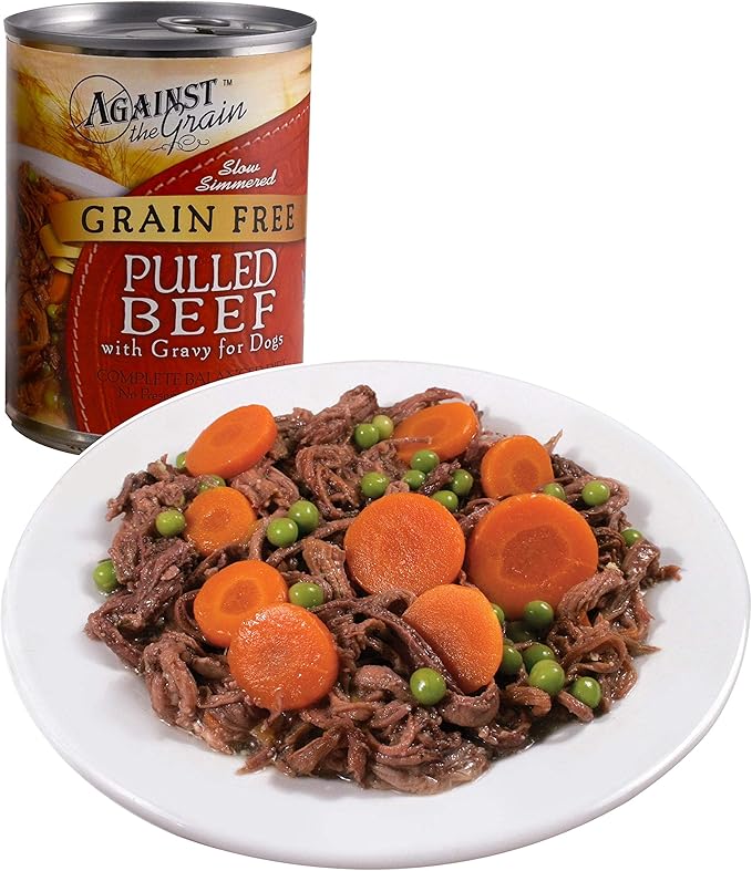 Against the Grain Hand Pulled Beef Canned Dog Food - 12, 12 oz Cans