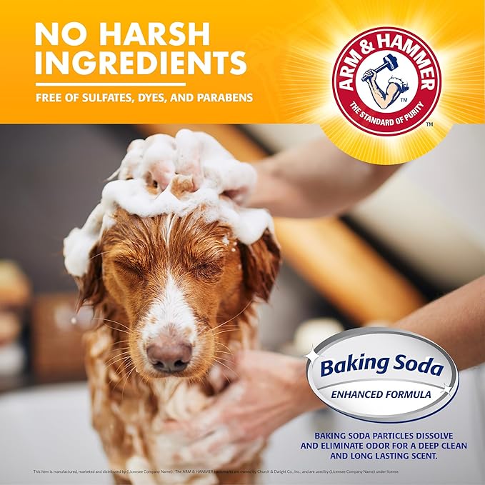 Arm & Hammer for Pets 5-in-1 Pet Shampoo with Conditioner, Vanilla Sandalwood Scent - Deodorizing, Skin Soothing, and Moisturizing Ingredients, Dog Oatmeal Shampoo with Aloe and Shea Butter, 20 Fl Oz