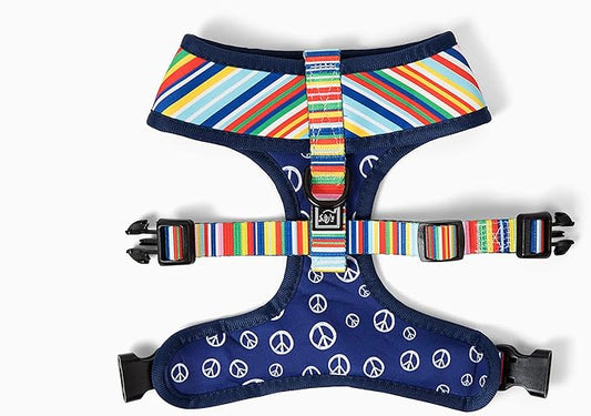 Lucky Love Dog, Soft Reversible Harness Vests, Stylish Dog Accessory (Hippie, Small)