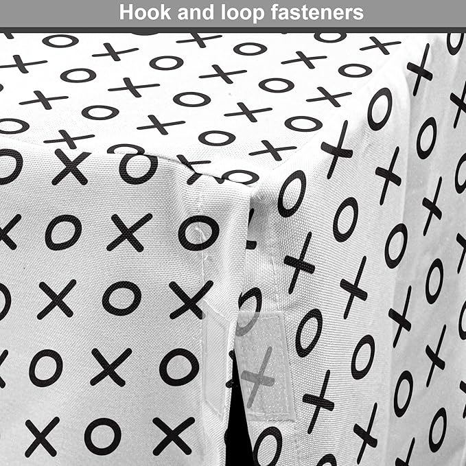 Ambesonne XOXO Dog Crate Cover, Simplistic and Monochrome Design of Letters X and O Modern Art Print, Easy to Use Pet Kennel Cover for Cats & Medium Dogs, 30 Inch, Grey Charcoal