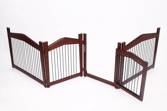 Merry Pet 2-in-1 Configurable Pet Crate and Gate, Brown, Large