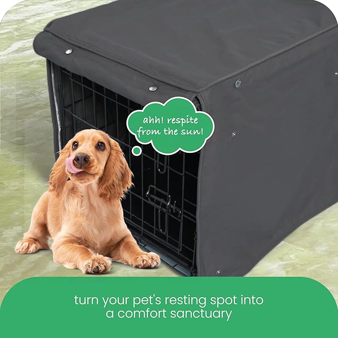 Molly Mutt I'm a Realist Dog Crate Cover, 100% Cotton Canvas Cover with 2 Roll-Up Panels, Ideal for Dog or Cat Crate, Durable, Washable, and Free of Harmful Chemicals, 36" x 24" x 27"