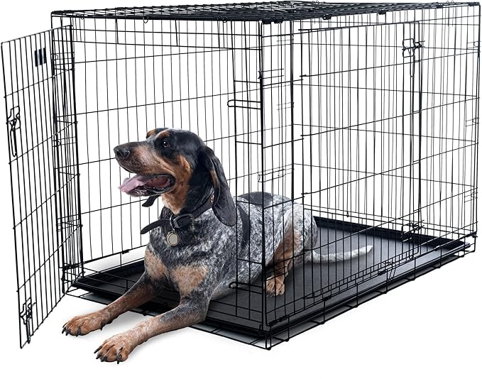 PETMAKER X-Large 2 Door Foldable Dog Crate Cage - 42 x 28 Inch