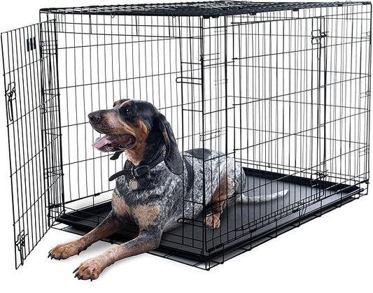 PETMAKER X-Large 2 Door Foldable Dog Crate Cage - 42 x 28 Inch