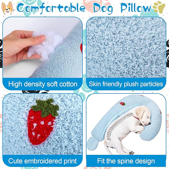 Mity rain Dog Pillow, Question Mark Dog Calming Pillow for Spin, Ultra Soft High Density Dog Neck Pillow for Joint Relief Sleeping Improve, Pet Calming Pillow Toy for Small/Medium/Large Dogs (Small)