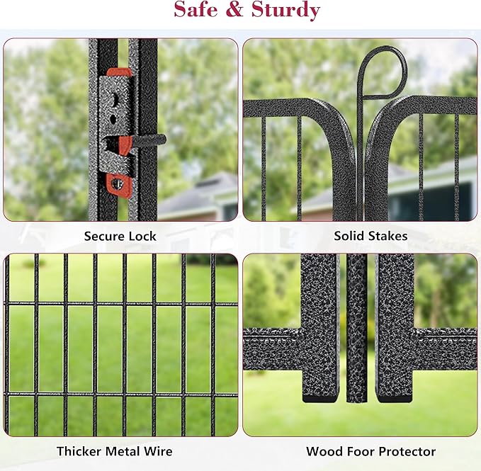 Dog Playpen, 40 inch Height 34 Panels Heavy Duty Dog Fence Pet Playpen with Door, Anti-Rust Dog Exercise Pen with Lock, Portable Pet Fence Outdoor for Yard RV Camping