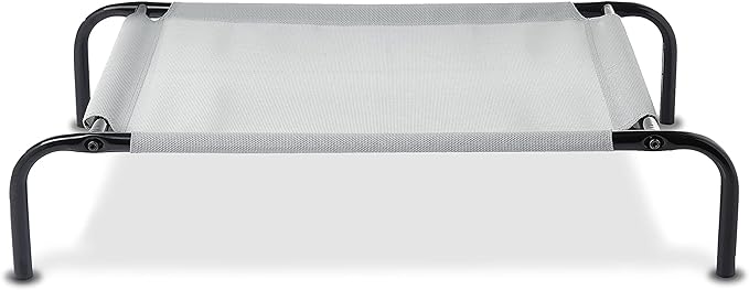 Amazon Basics Cooling Elevated Pet Bed, Small (36 x 22 x 7.5 Inches), Grey