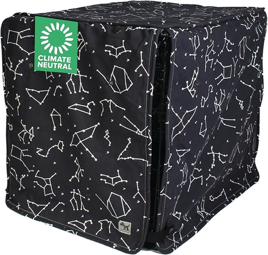 Molly Mutt Rocketman Dog Crate Cover, 100% Cotton Canvas Cover with 2 Roll-Up Panels, Ideal for Dog or Cat Crate, Durable, Washable, and Free of Harmful Chemicals, 36" x 23" x 25"
