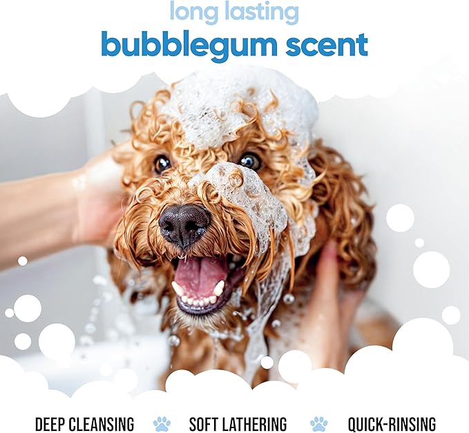 Bubblegum Dog Shampoo by Buddycare | Deep Cleansing Shampoo for Dogs | Bubblegum Scented | with Aloe Vera and Pro Vitamin B5 (50.72oz)