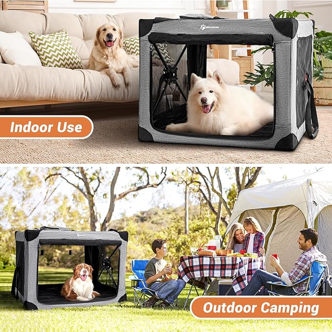 MIU COLOR Portable Dog Playpen 32 Inch, Foldable Play Pen for Indoor Dogs Cats, Dog Kennel Tent for Rabbit or Small Animals, Breathable with Window, Soft mat, Heavy-Duty Oxford, Steel Frame